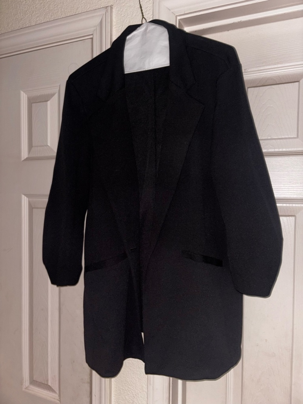 Women's Maurice’s Black Longline Coat - Classic Open Front Jacket Size XXL